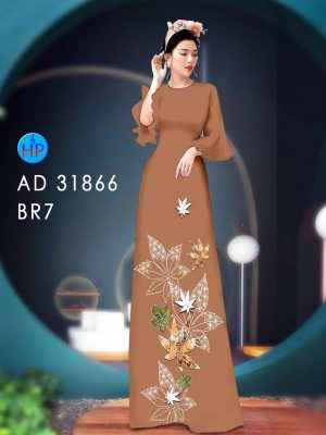 Vải Áo Dài Hoa In 3D AD 31866 34